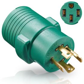 NEMA L14-30P to 14-50R RV Generator Adapter, 30 Amp to 50 Amp Twist Locking Generator 4 Prong Male Plug to 4 Prong RV Female