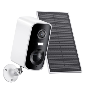 Solar Battery WIFI Camera 2K Human Detection Waterproof Mini CCTV With 5000mAh Battery With Solar Panel (Option: 1pc-White)