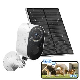 Solar Battery Security Camera Wireless Wifi CCTV Solar Powered Camera Surveill Camera Outdoor (Option: 3MP-White)